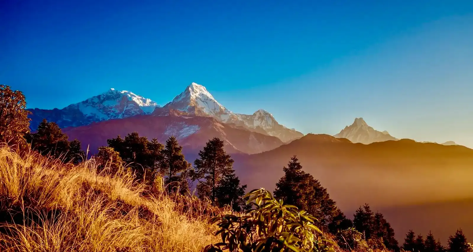 Wonderful sunrise in Poon Hill